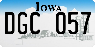 IA license plate DGC057
