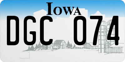 IA license plate DGC074