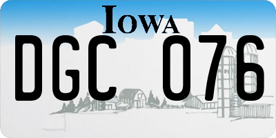 IA license plate DGC076