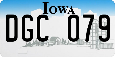 IA license plate DGC079