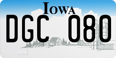 IA license plate DGC080