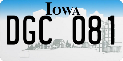 IA license plate DGC081