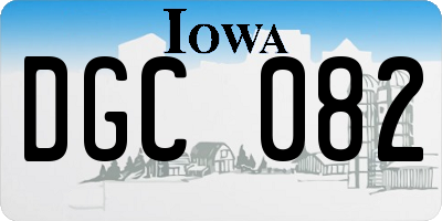 IA license plate DGC082