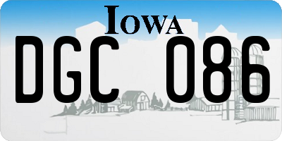 IA license plate DGC086