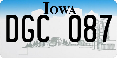 IA license plate DGC087