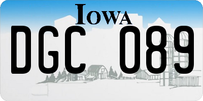 IA license plate DGC089