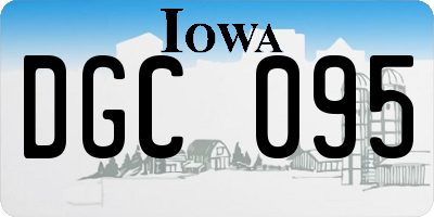 IA license plate DGC095