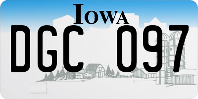 IA license plate DGC097