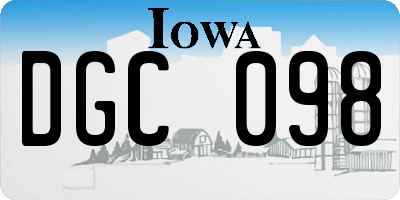 IA license plate DGC098