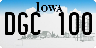 IA license plate DGC100