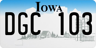 IA license plate DGC103