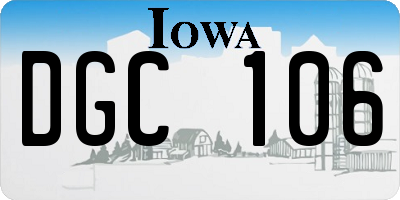 IA license plate DGC106