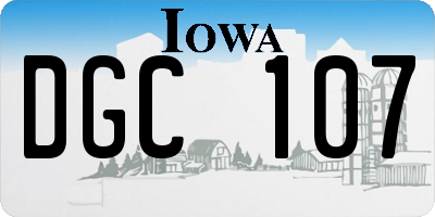 IA license plate DGC107