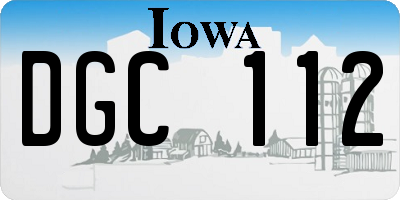 IA license plate DGC112