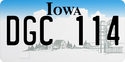 IA license plate DGC114