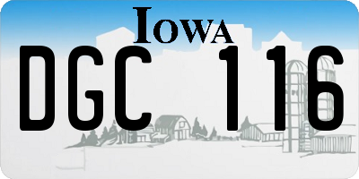 IA license plate DGC116