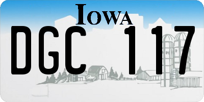 IA license plate DGC117