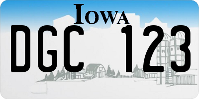 IA license plate DGC123