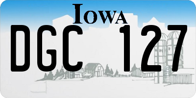 IA license plate DGC127
