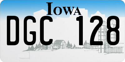 IA license plate DGC128