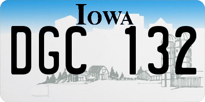IA license plate DGC132