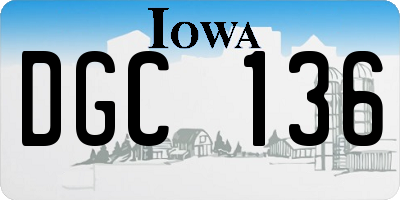 IA license plate DGC136