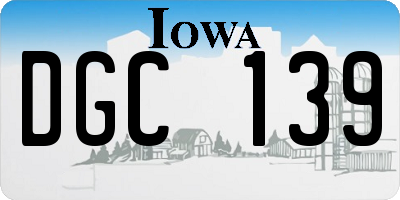 IA license plate DGC139