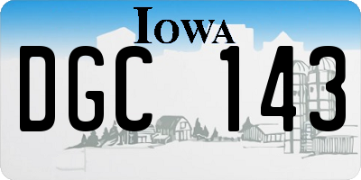 IA license plate DGC143