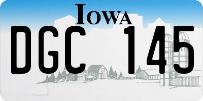 IA license plate DGC145