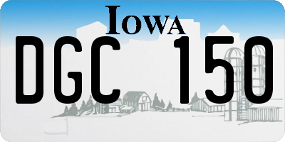 IA license plate DGC150