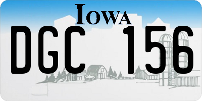 IA license plate DGC156