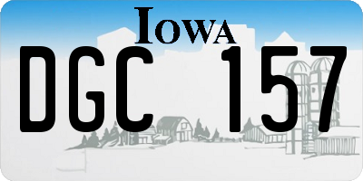 IA license plate DGC157