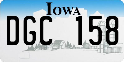 IA license plate DGC158