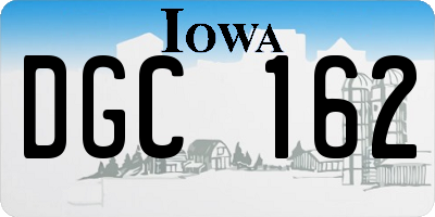 IA license plate DGC162