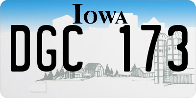 IA license plate DGC173