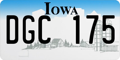 IA license plate DGC175