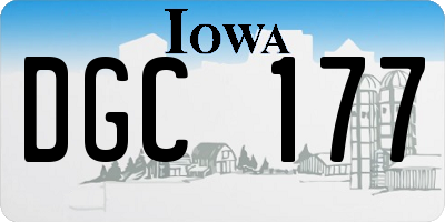 IA license plate DGC177