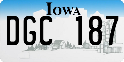 IA license plate DGC187