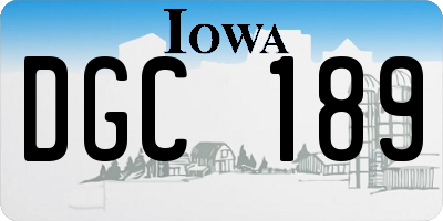 IA license plate DGC189
