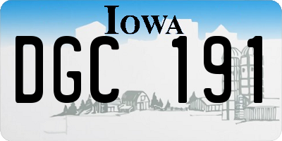 IA license plate DGC191