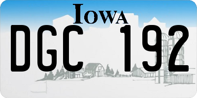 IA license plate DGC192