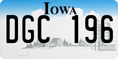 IA license plate DGC196