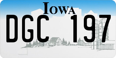 IA license plate DGC197