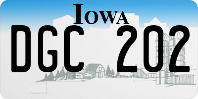 IA license plate DGC202