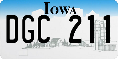 IA license plate DGC211