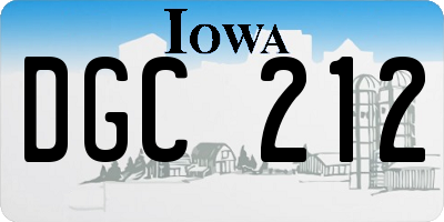 IA license plate DGC212