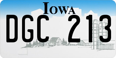 IA license plate DGC213