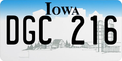 IA license plate DGC216