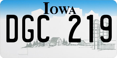 IA license plate DGC219