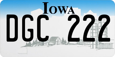 IA license plate DGC222